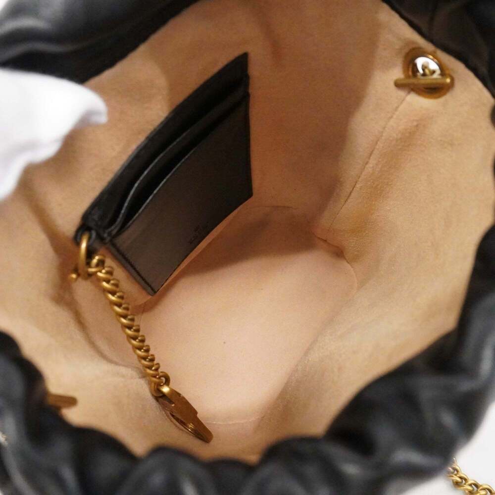 GUCCI Black Leather GG Marmont Shoulder Bag - Picture 4 of 8